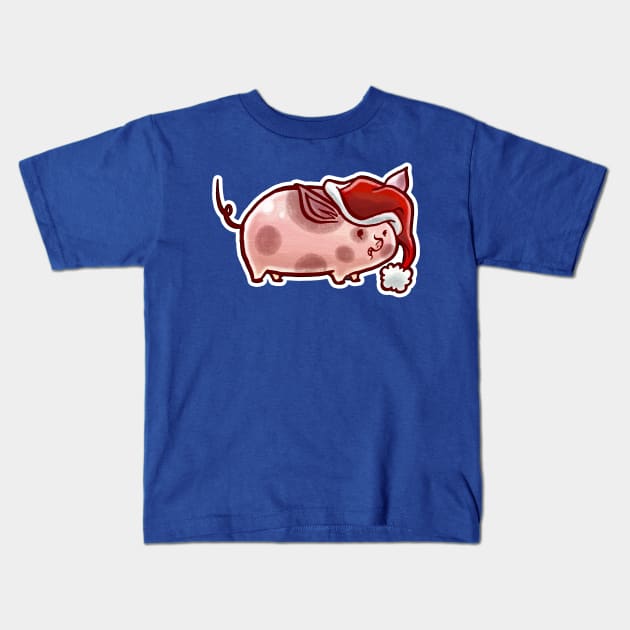 Holiday Pig Kids T-Shirt by saradaboru